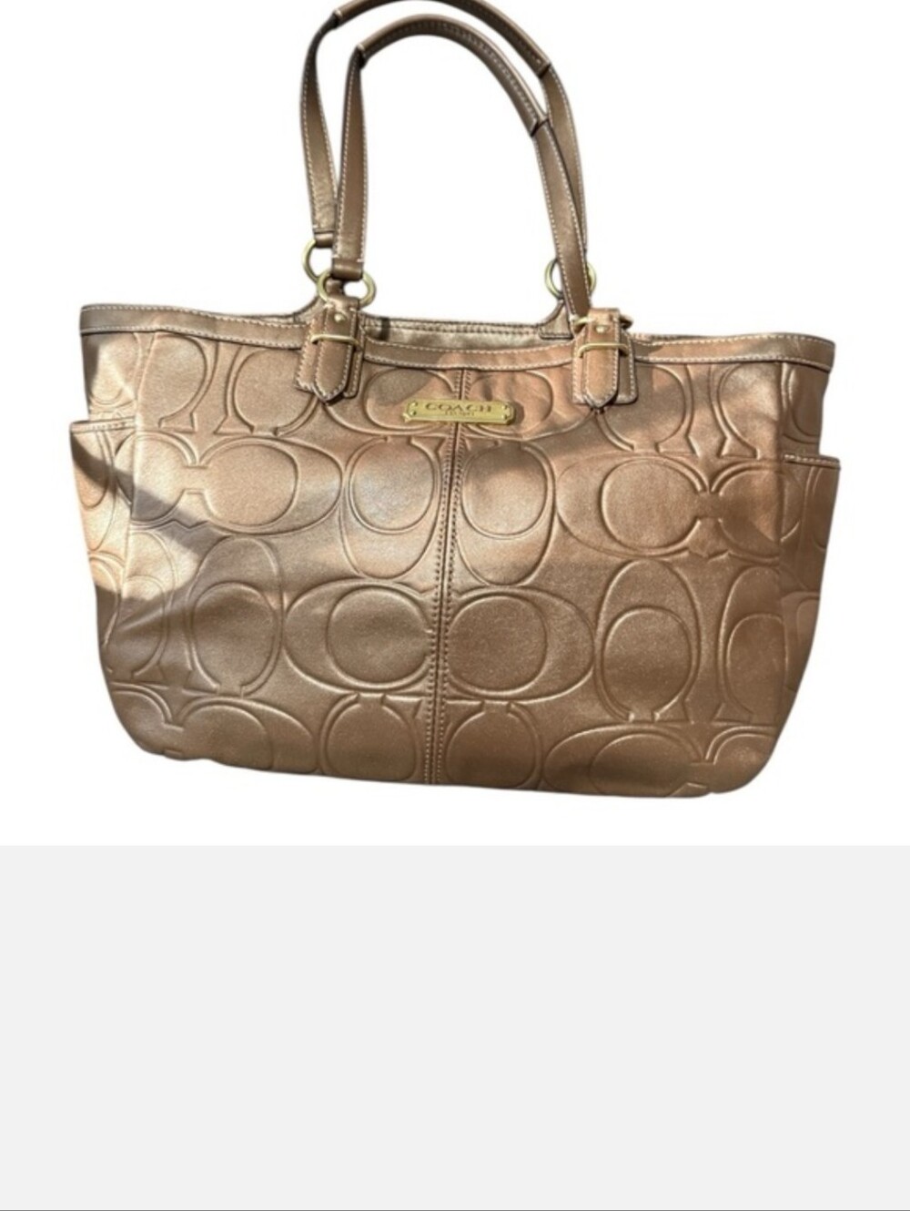 Coach Metallic Bronze Signature Tote
